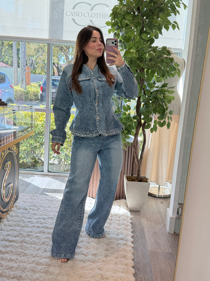 Brianne denim strech set