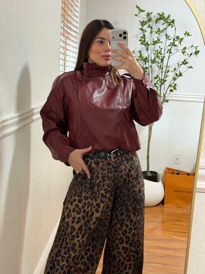 Burgundy Lather Jacket