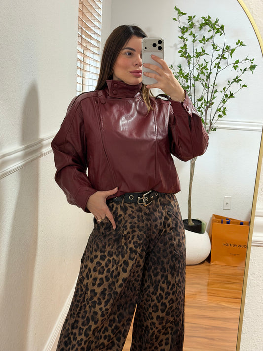 Burgundy Lather Jacket