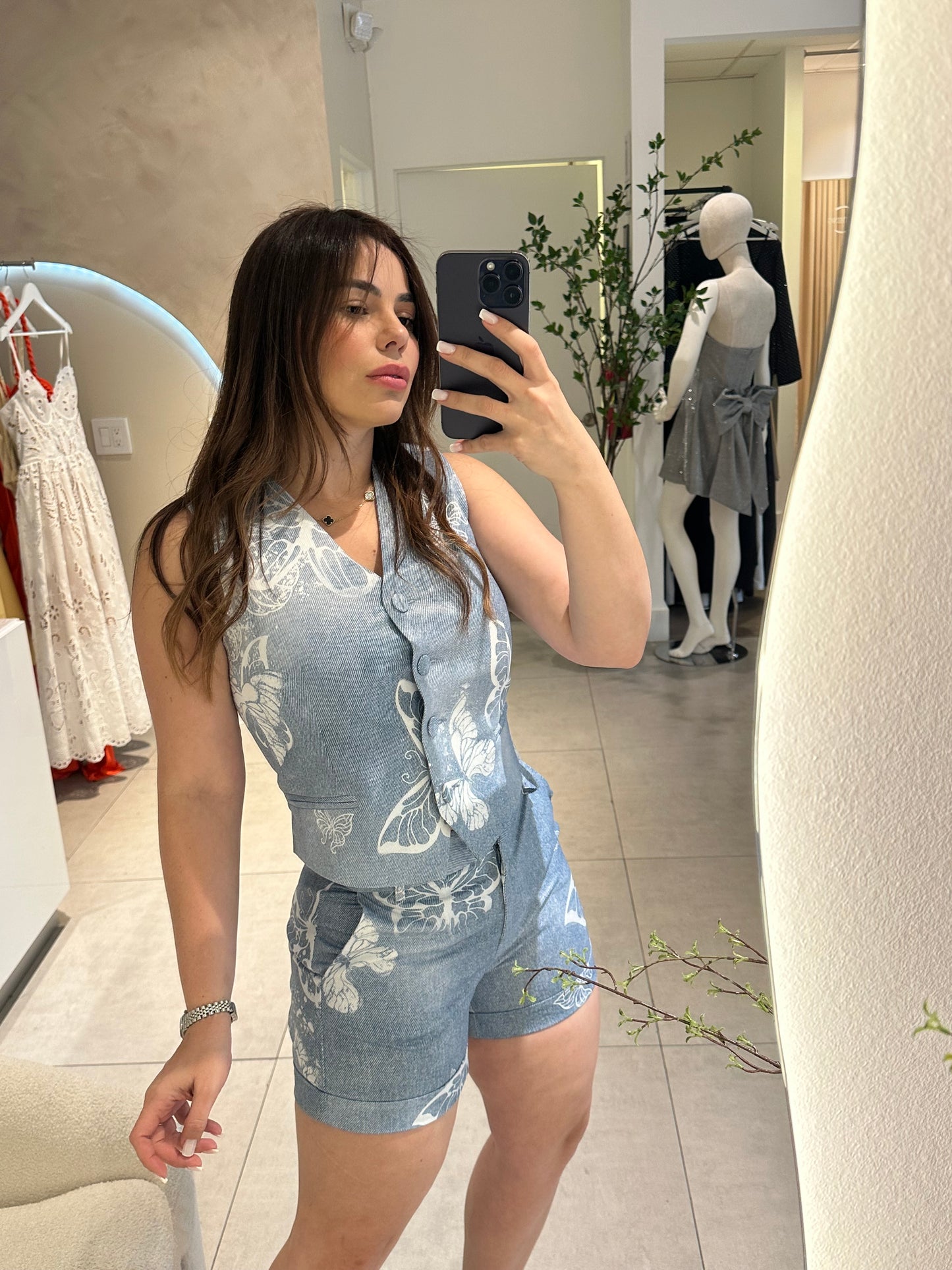 Butterfly short-vest set