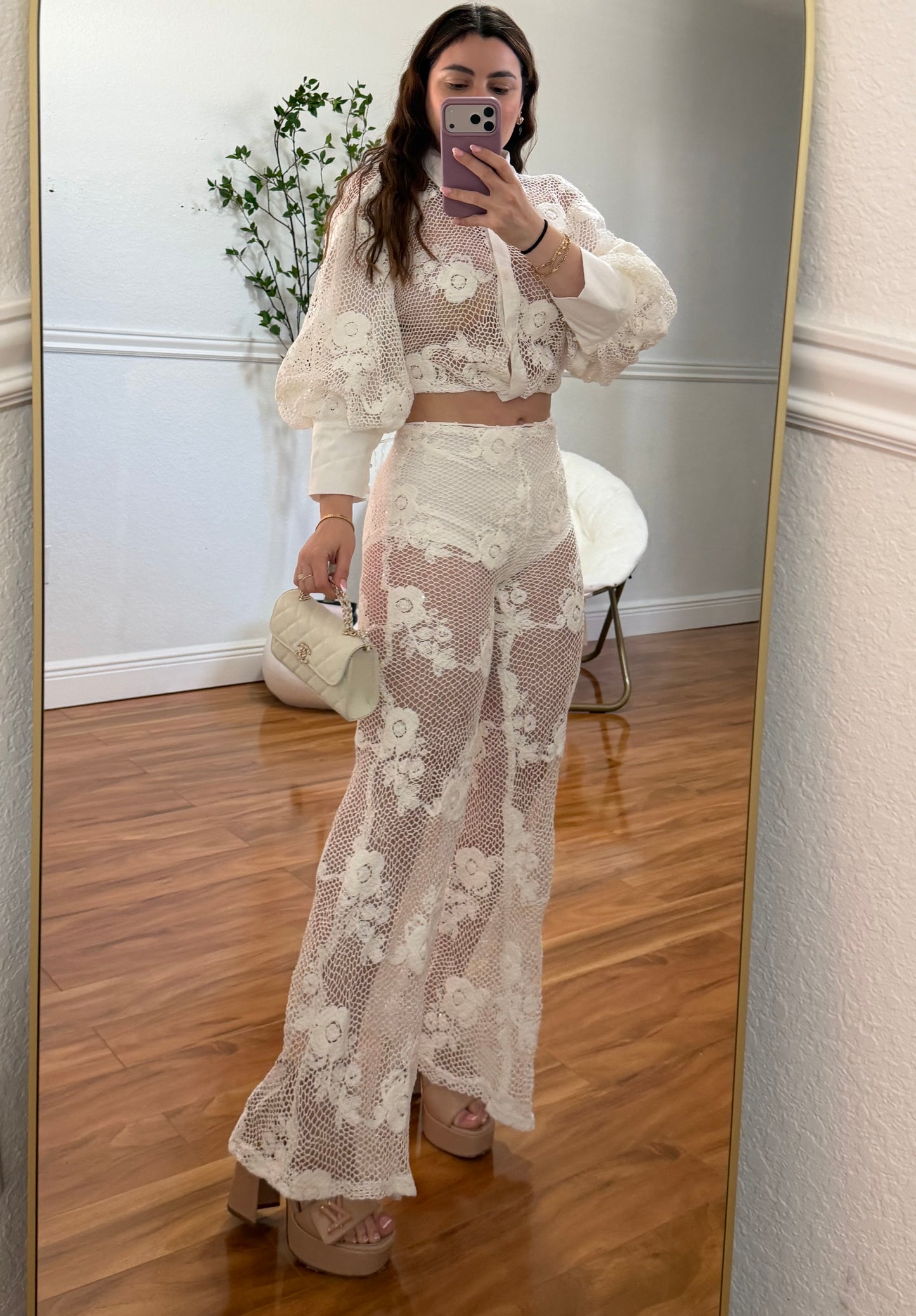 Embroidery white set