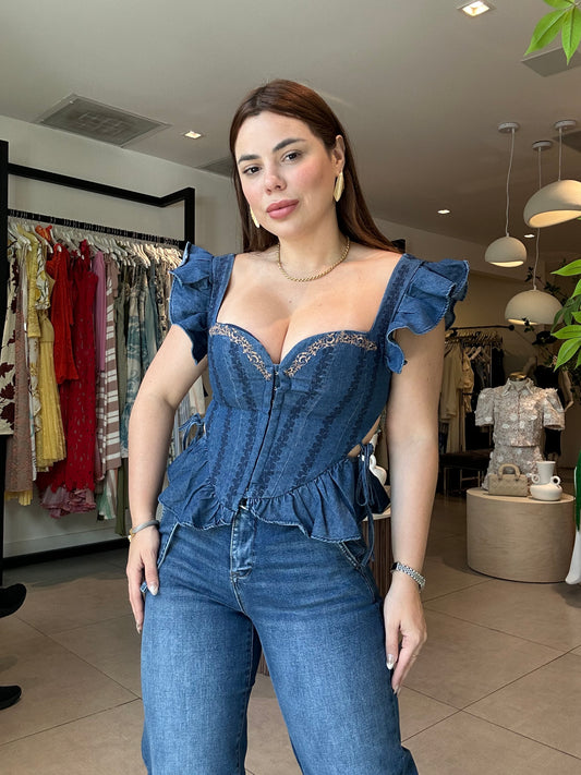 Hearts corset Denim