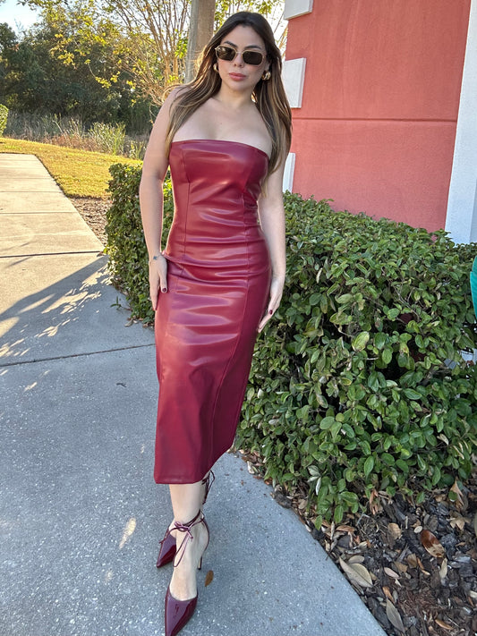 Crop Dress Burgundy