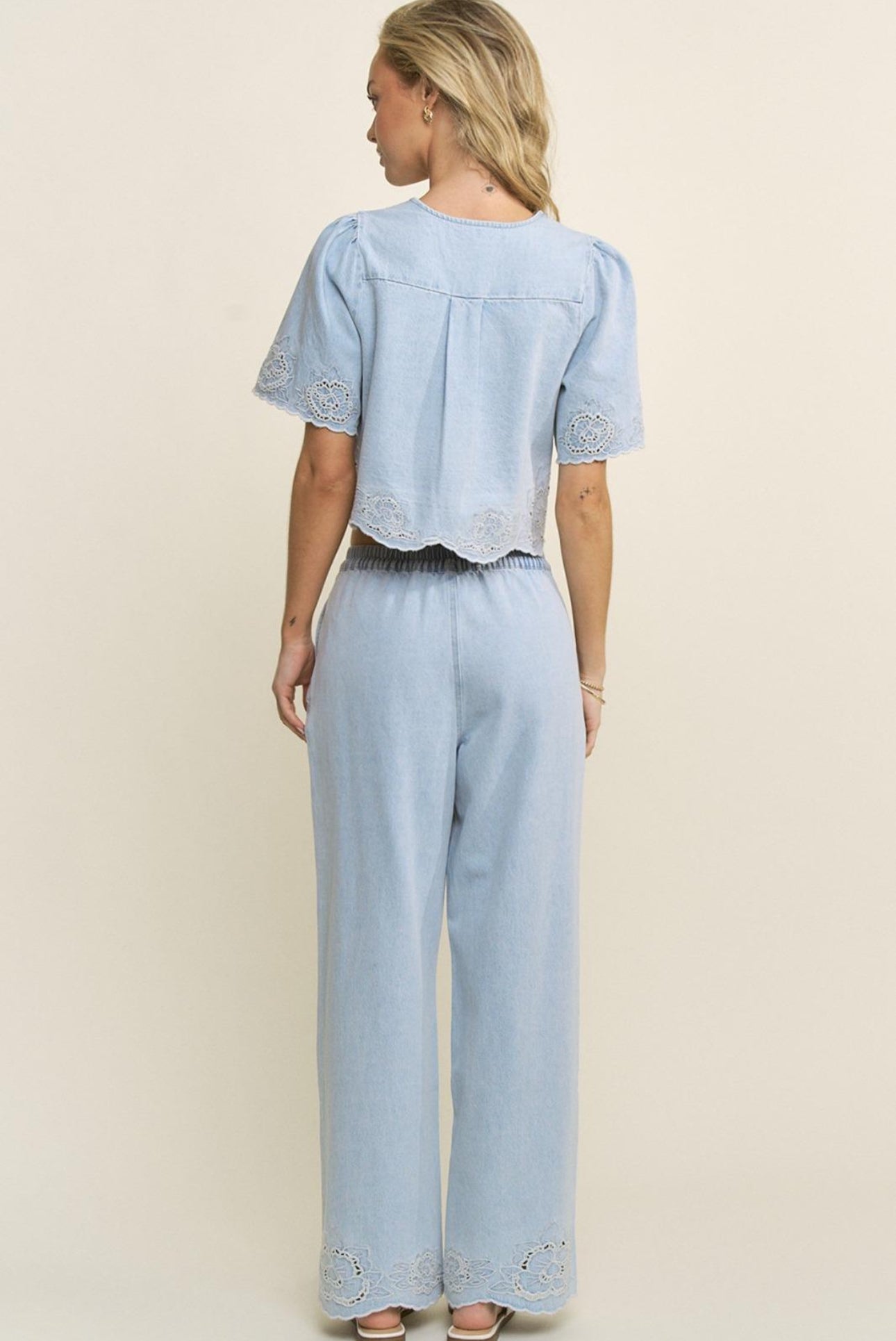 De flowers denim set