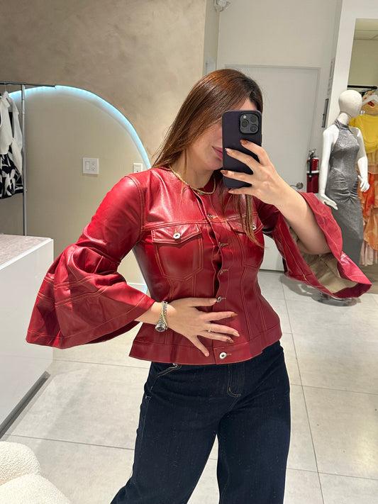 Top leather burgundy