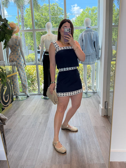 Navy skirt set