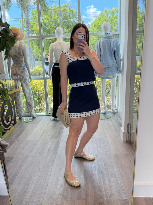 Navy skirt set