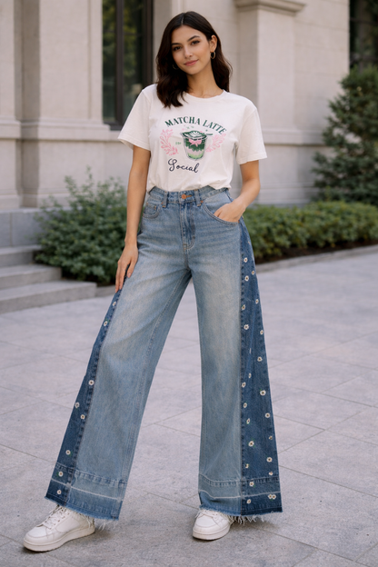 Floral Denim pant