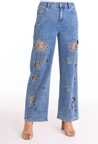 Flowers denim jeans 65$