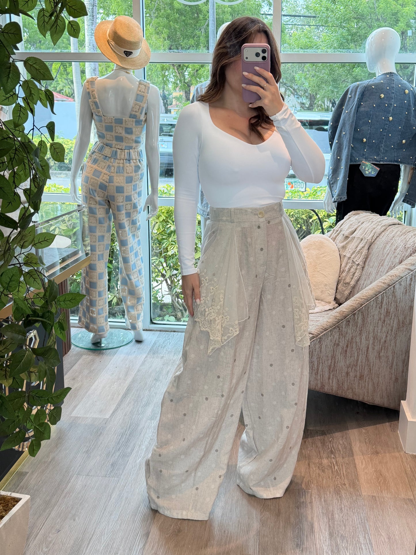 Lace polka dots Pant
