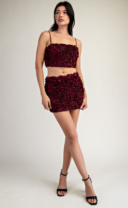 Flowers Burgundy Set