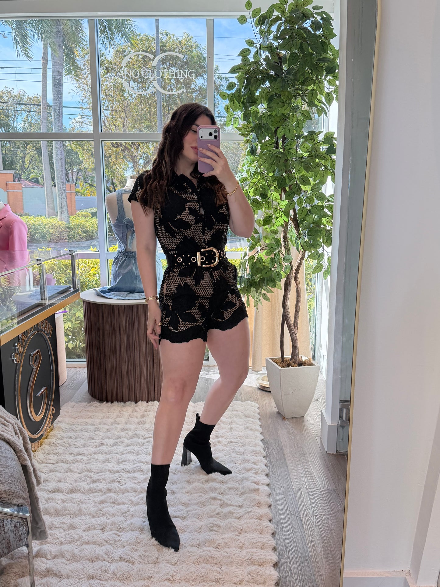 Embroider Black Romper- PRE ORDEN