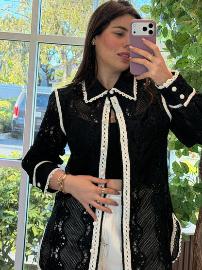 Crochet shirt black