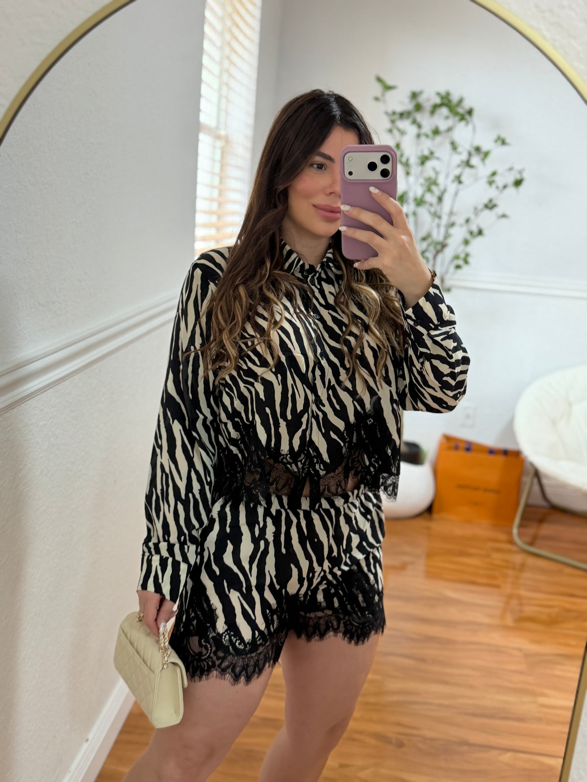 Zebra short set