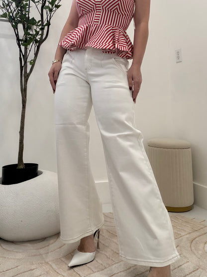 Risen white jeans