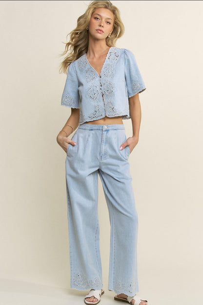 De flowers denim set