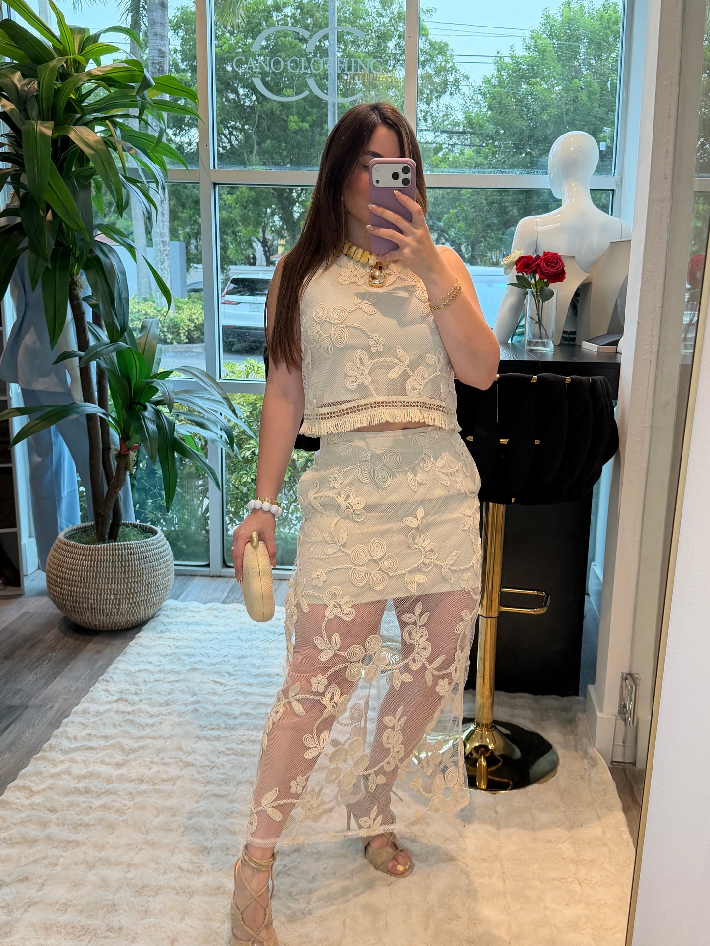 Lace embroidery set