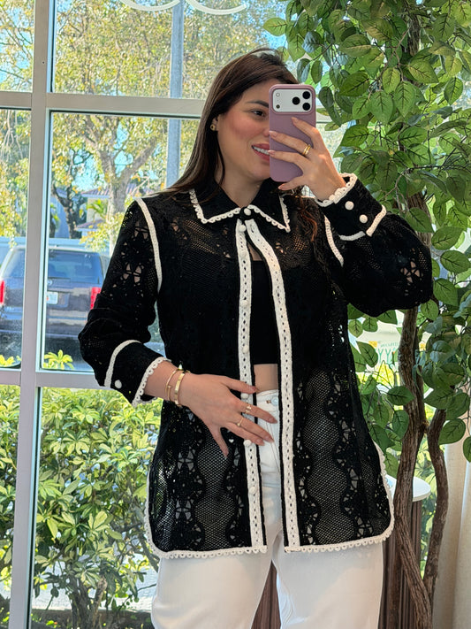 Crochet shirt black