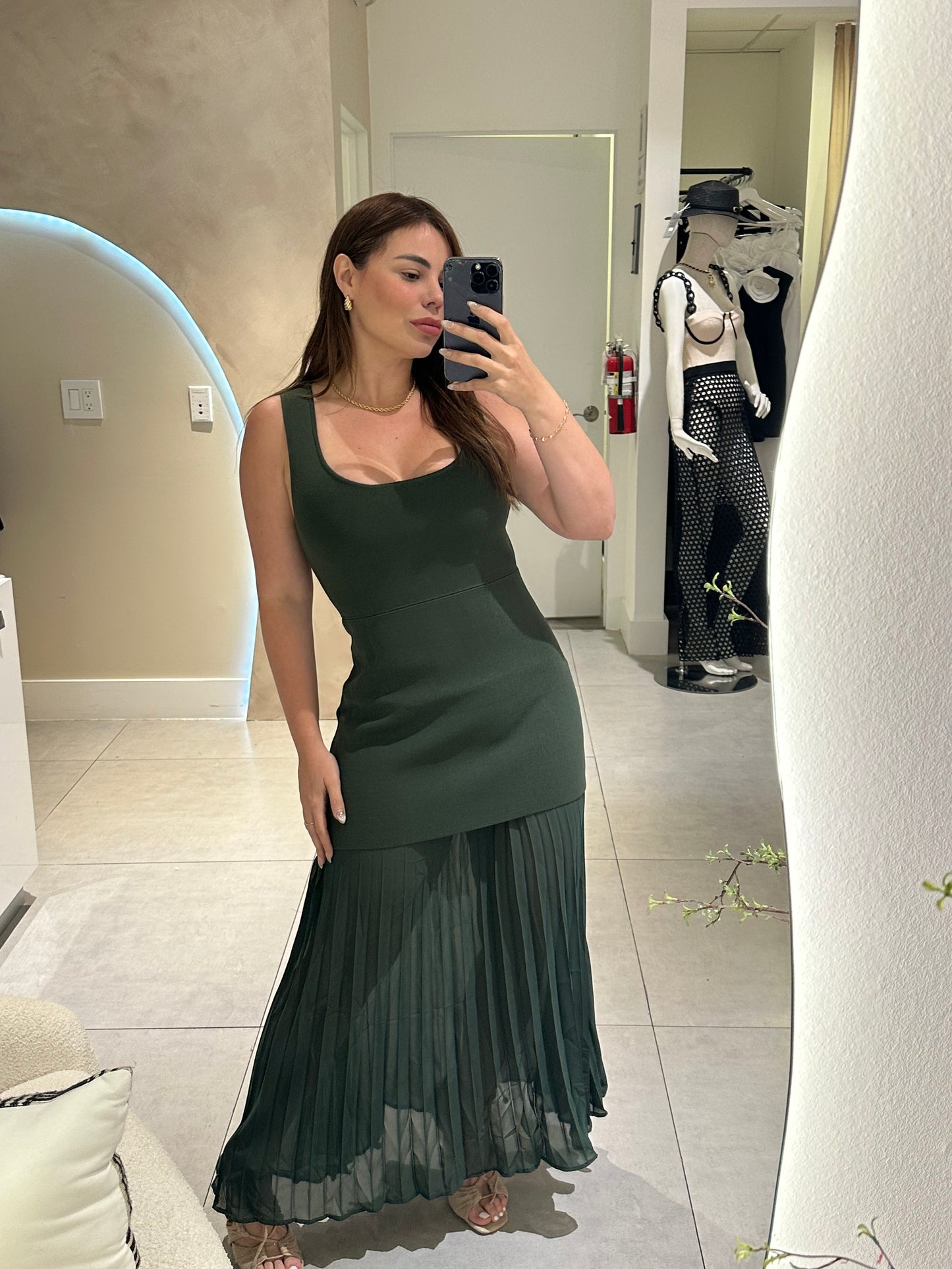 Green maxi dress