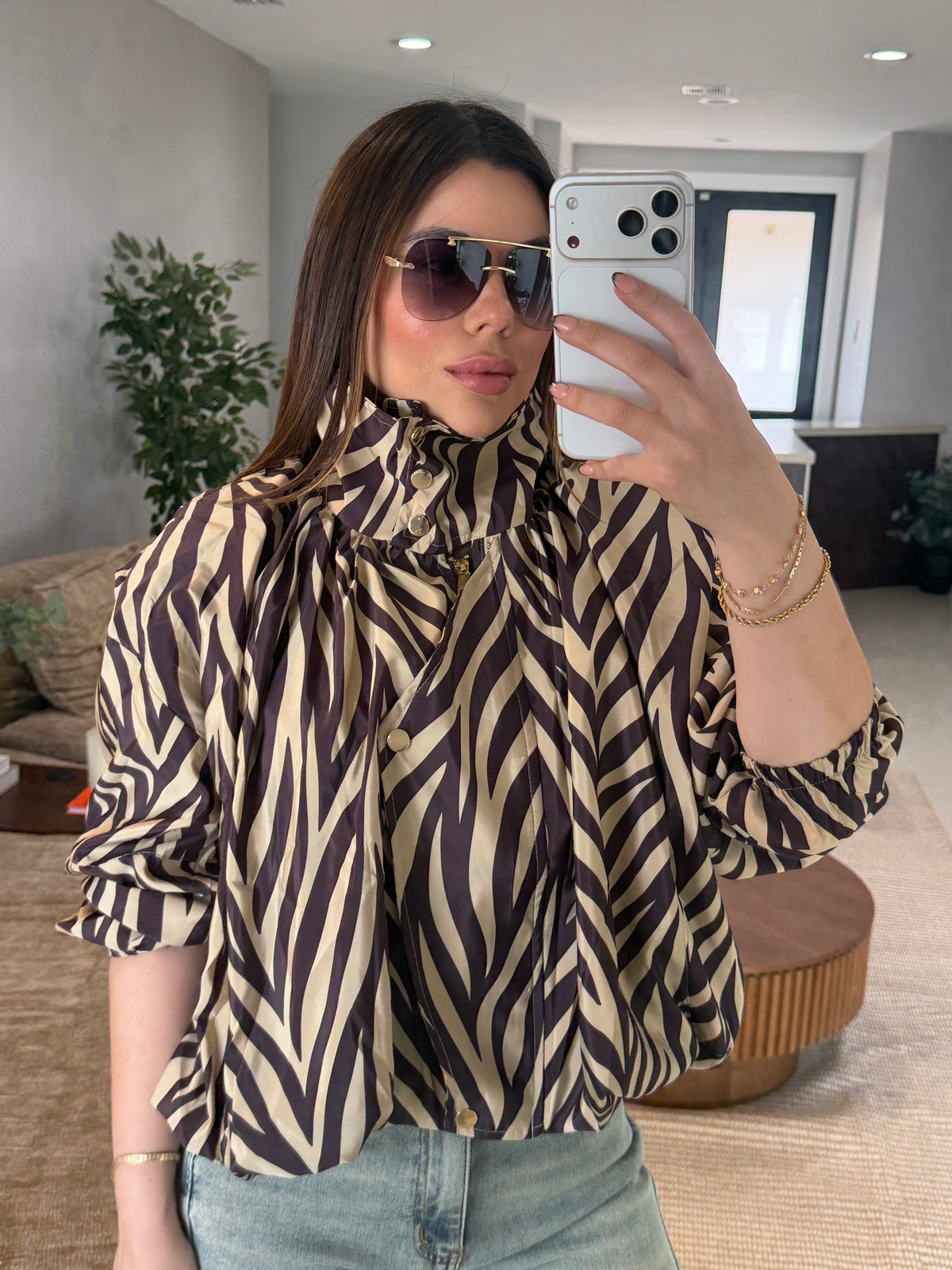 Zebra Bomber Jacket