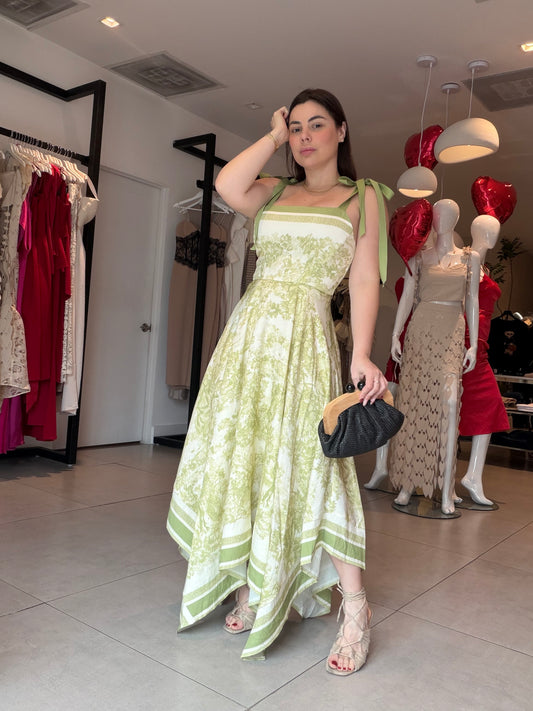 Green Elena maxi dress
