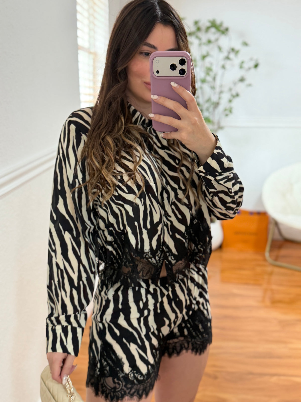 Zebra short set