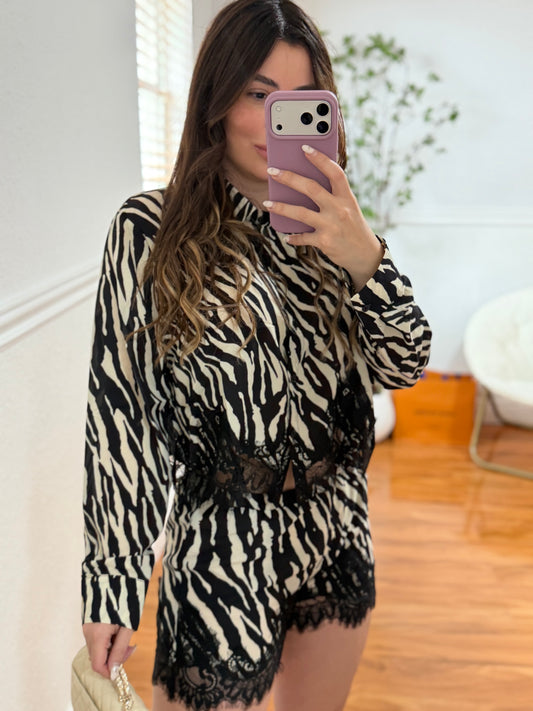 Zebra short set