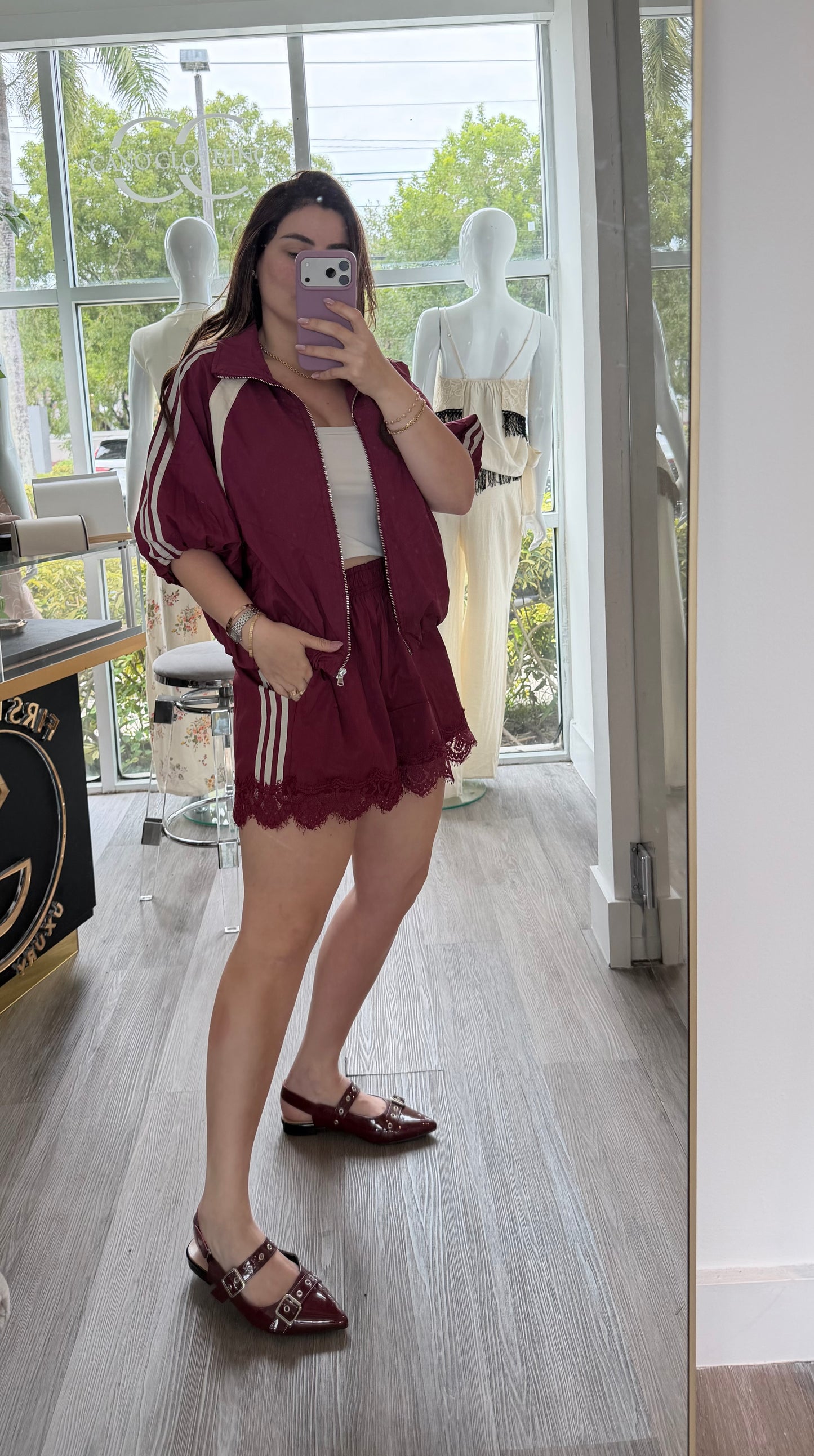 Short Burgundy set