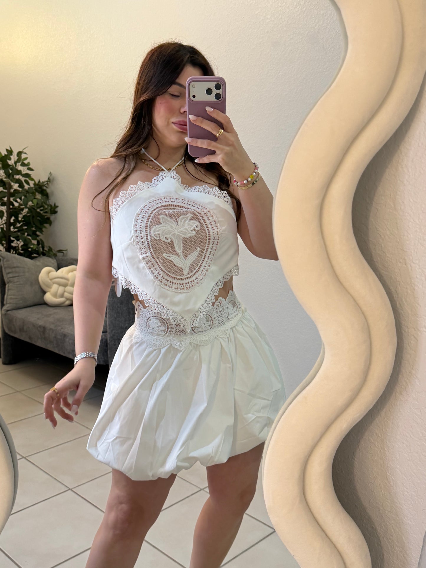 Lace white set