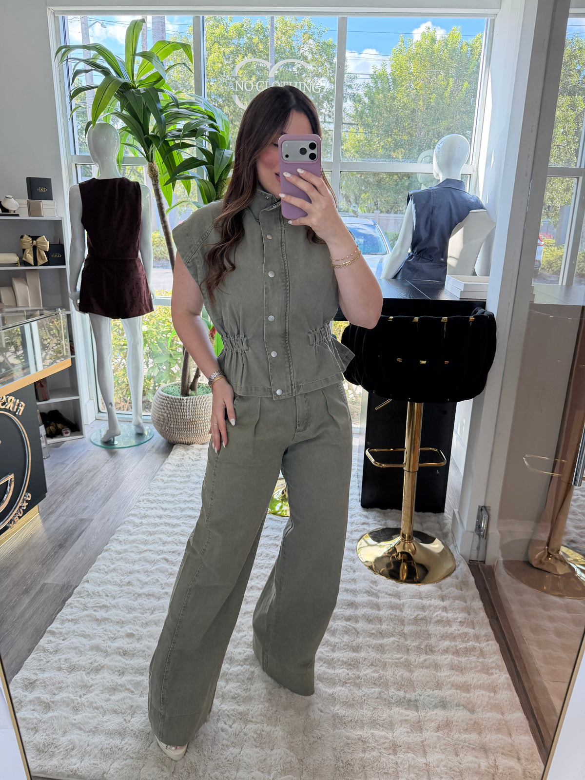 Denim oliva set