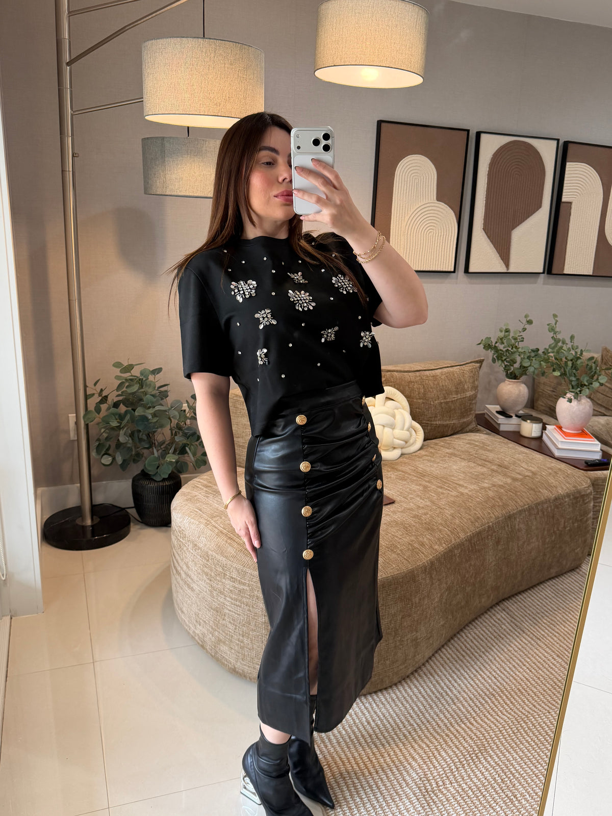 Black Shiny top