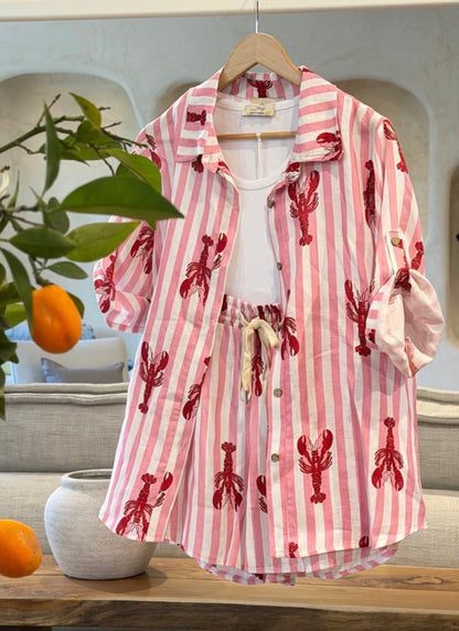 Lobster pink Italian set