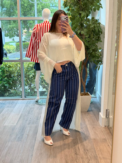 Blue denim jeans