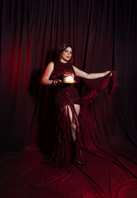 Shiny maxi dress