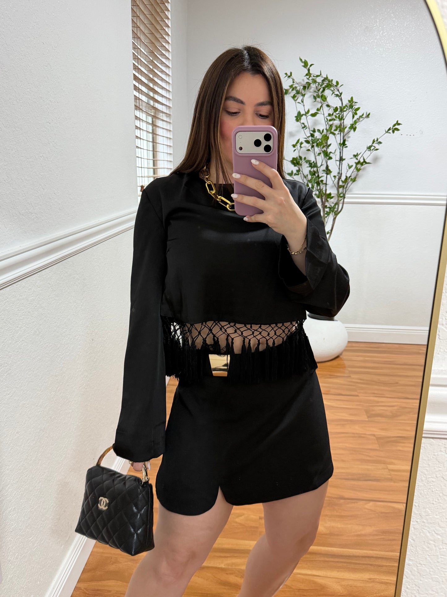 Black skort