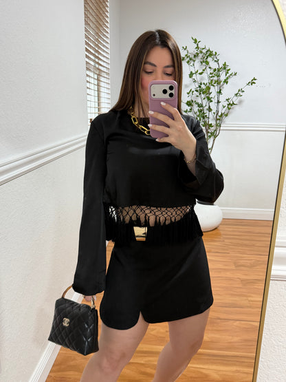 Black skort