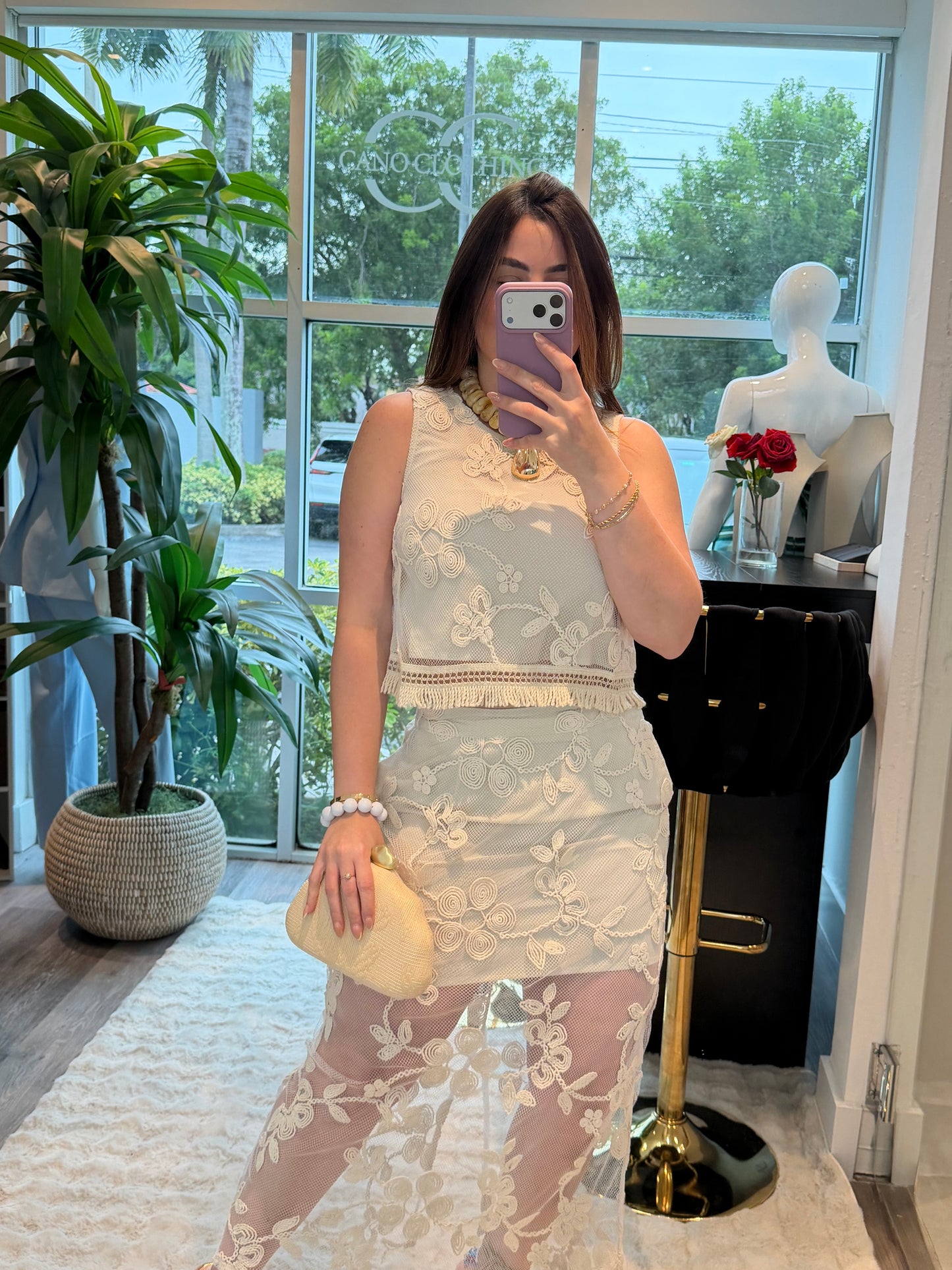 Lace embroidery set