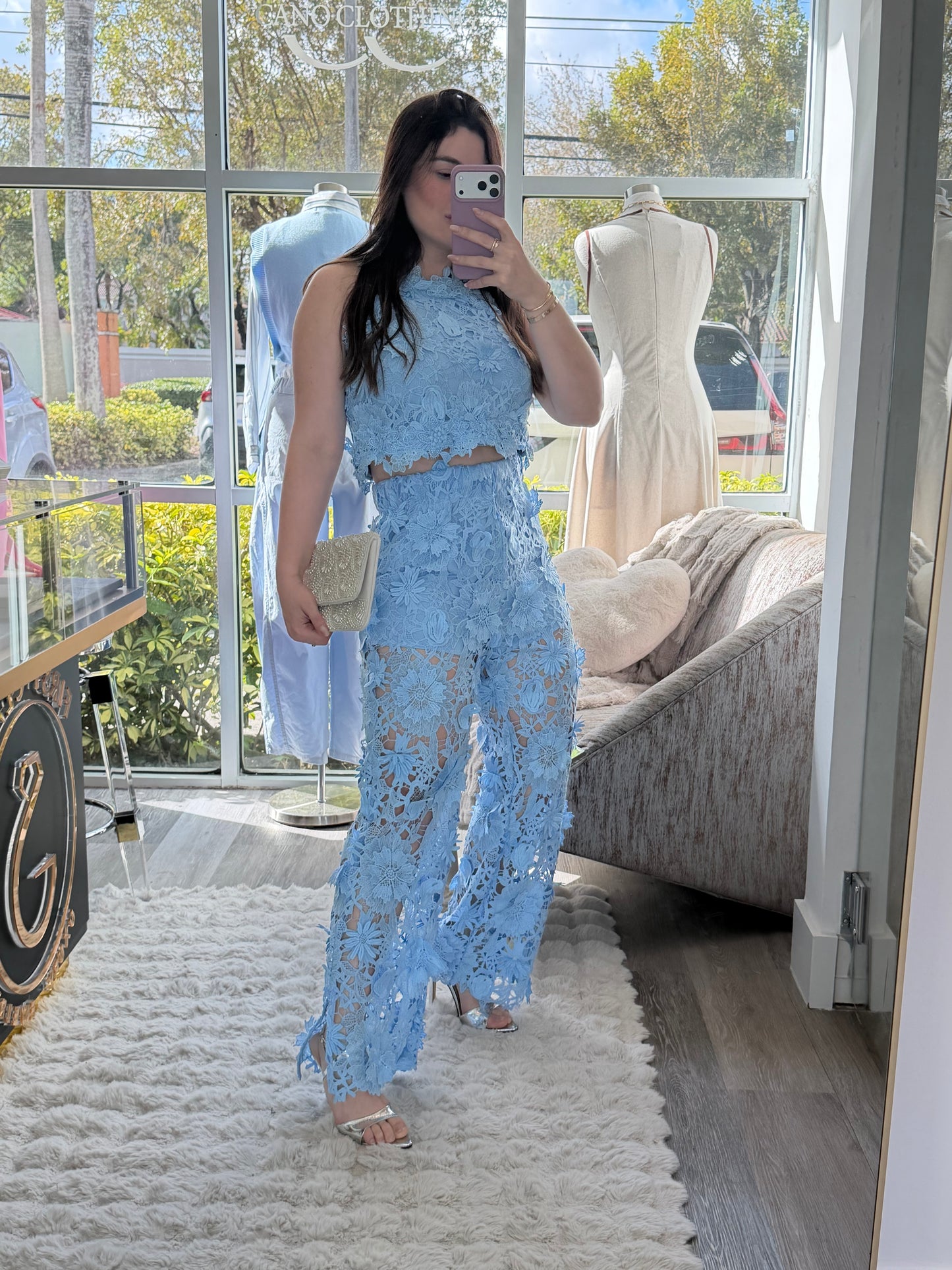 Crochet blue set