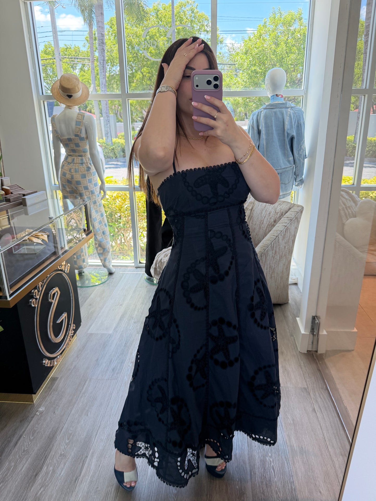 Maxi navy dress