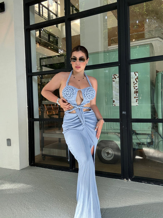 Cameron baby blue dress