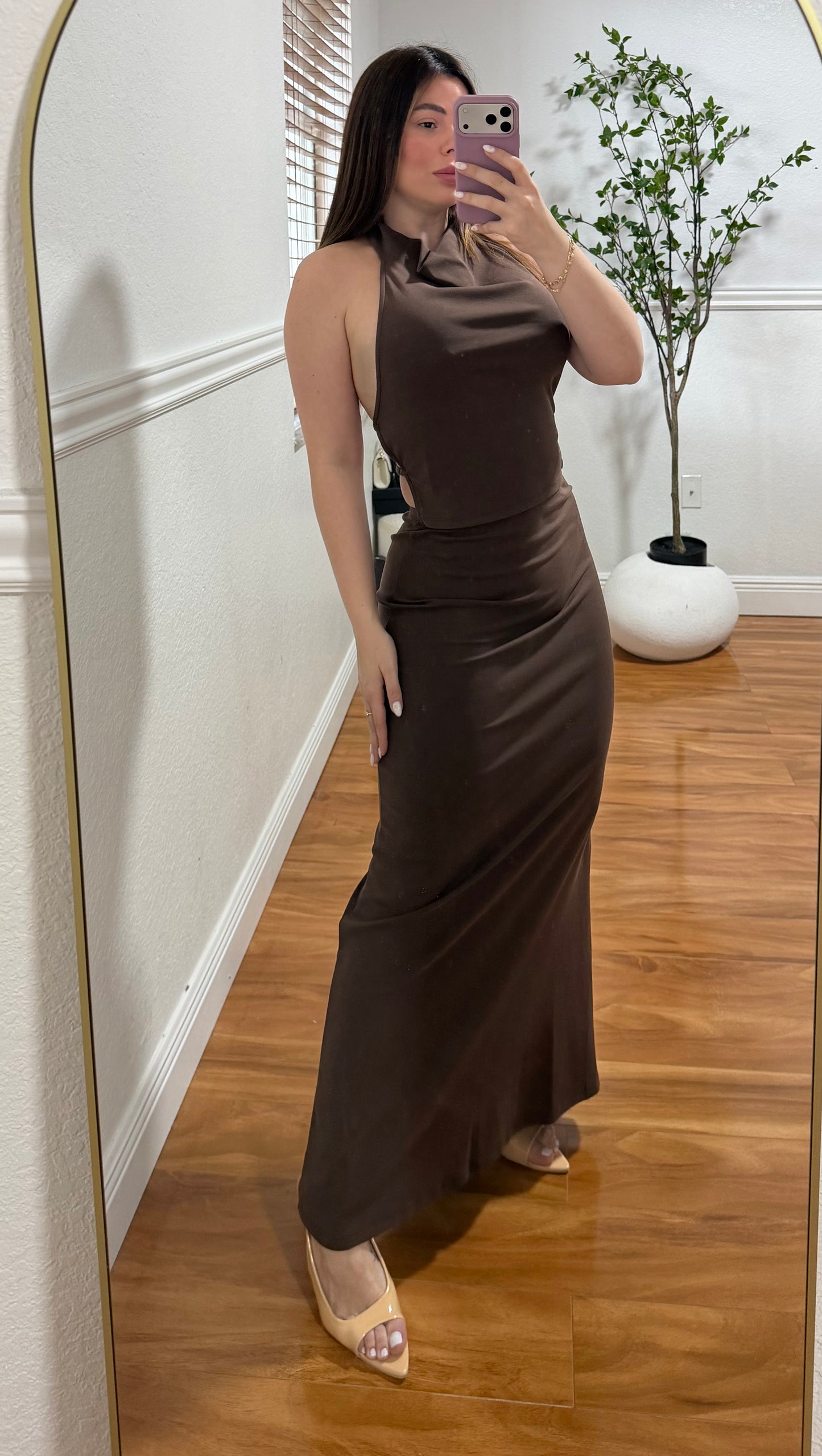 Brown Skirt set