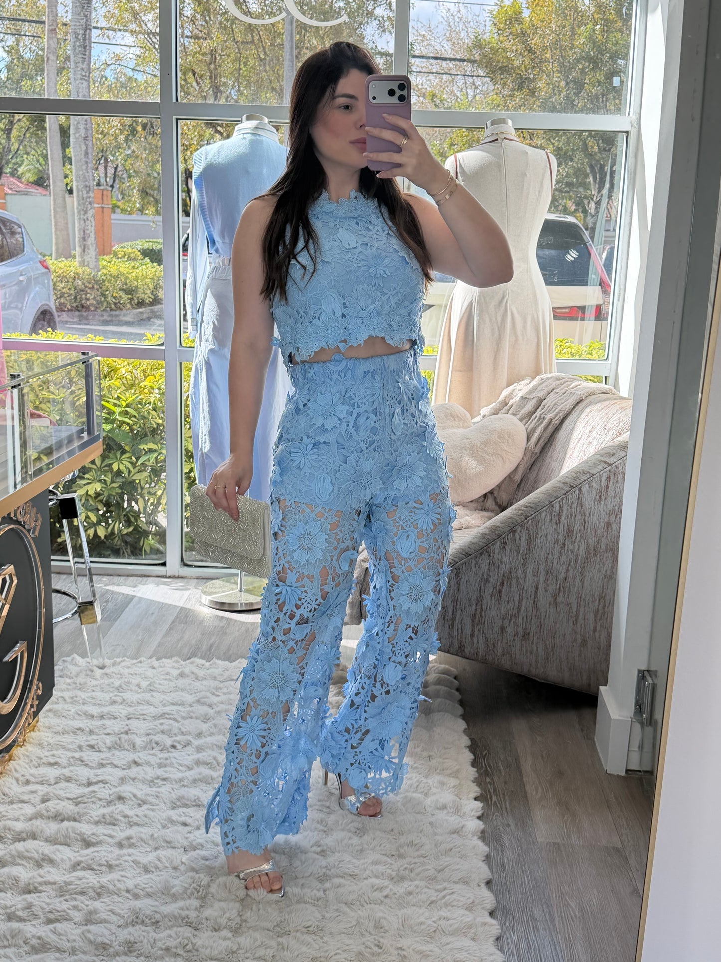 Crochet blue set
