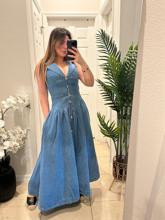 Mila Denim Maxi Dress