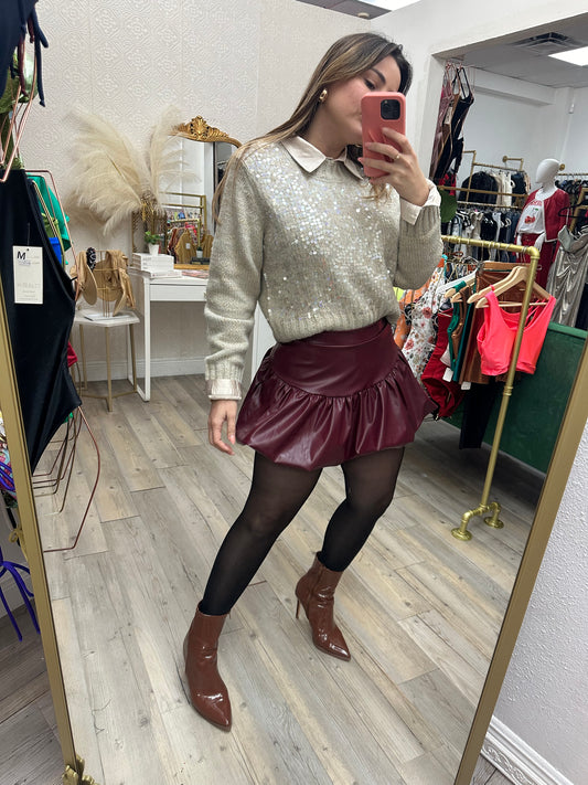 Burgundy Skirt