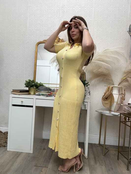Pilar yellow maxi dress