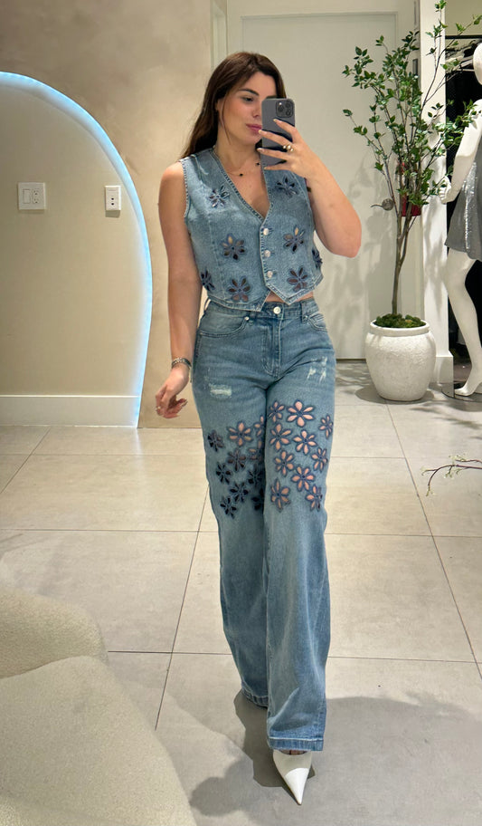 Flowers Denim set