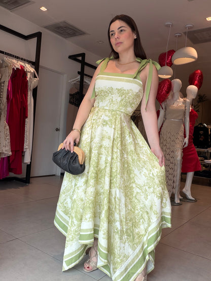 Green Elena maxi dress