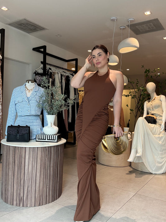 Denia Brown Maxi dress