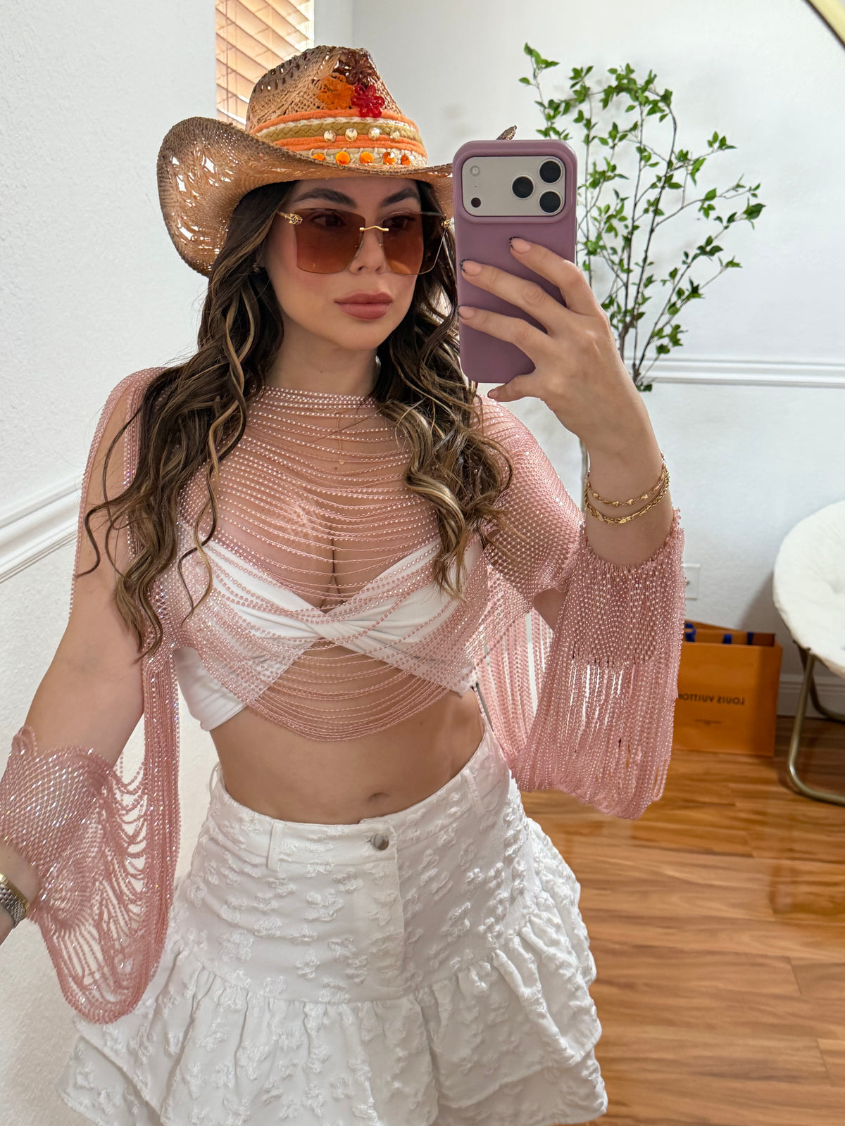 shine pink top