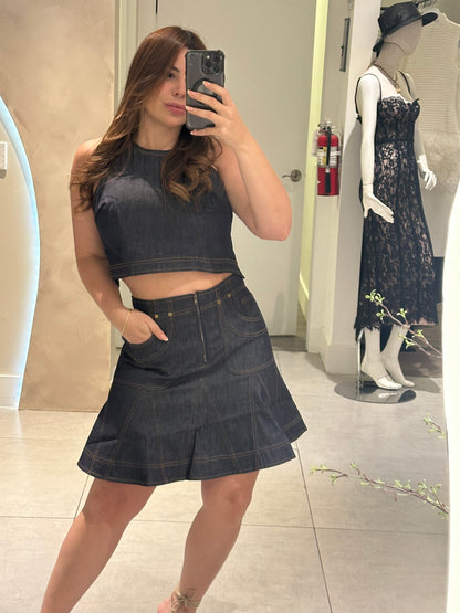 Skirt denim set